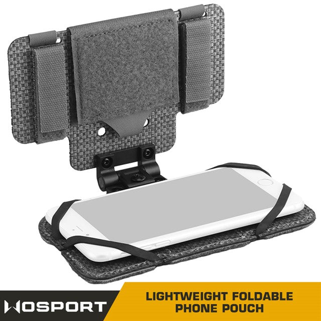 WOSPORT tactical hunting equipment CS team game equipment outdoor mobile phone folding bag holder tactical vest chest mobile navigation MOLLE holder chest hanging mobile phone holder