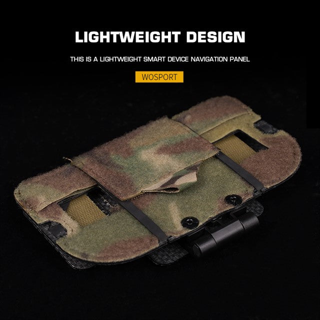 WOSPORT tactical hunting equipment CS team game equipment outdoor mobile phone folding bag holder tactical vest chest mobile navigation MOLLE holder chest hanging mobile phone holder